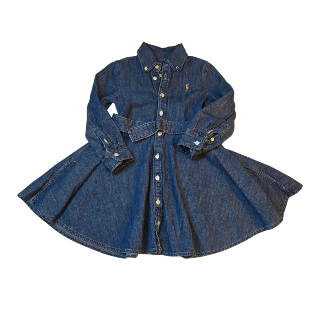 Ralph Lauren Indigo Denim Shirt Dress with Belt